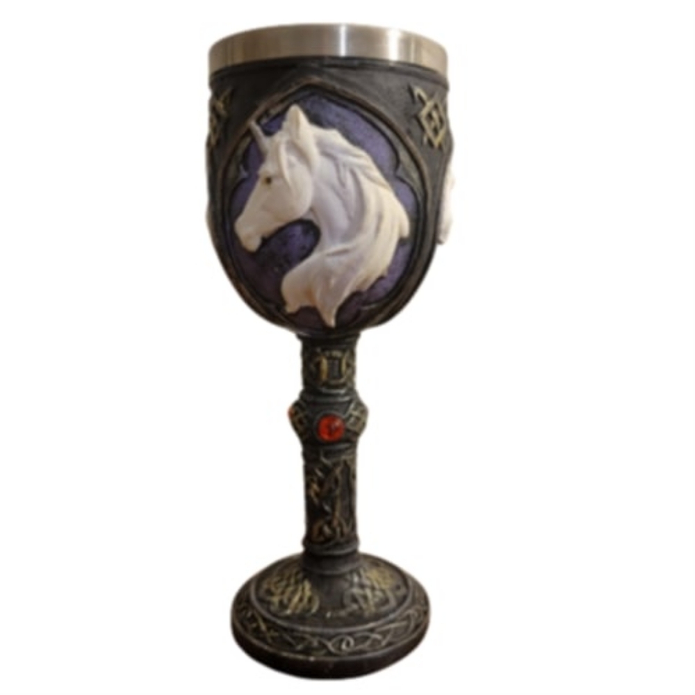 Unicorn Goblet Celtic Mythical Cup 7.5" Tall 5 Oz